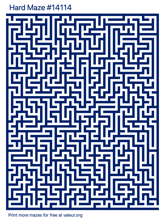 Free Printable Hard Maze number 14114