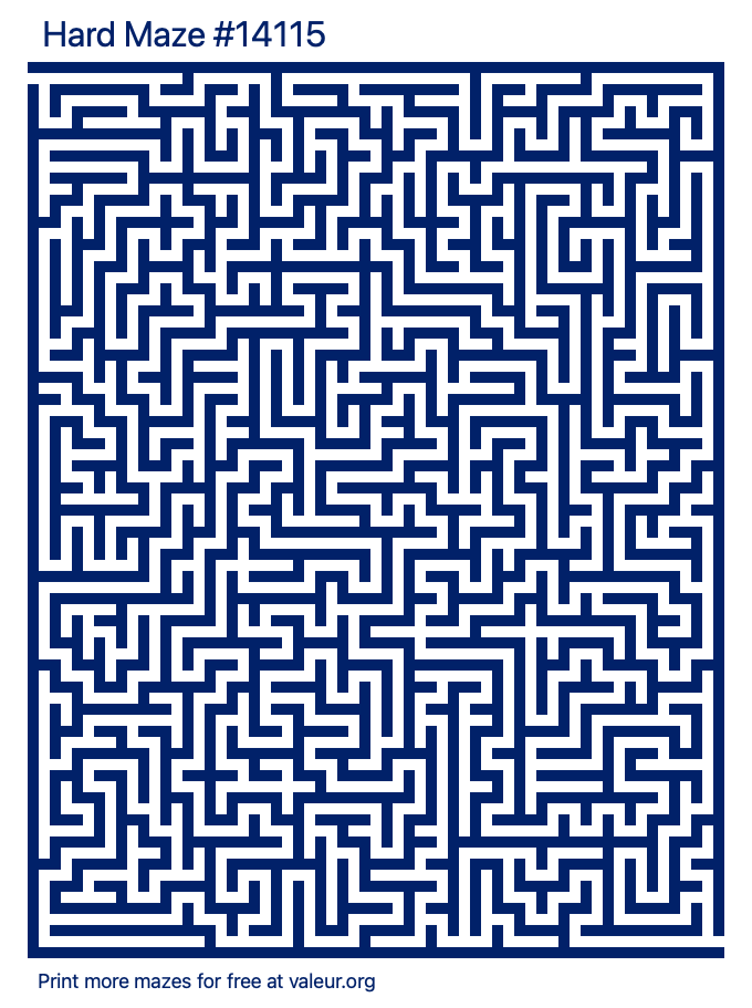 Free Printable Hard Maze number 14115