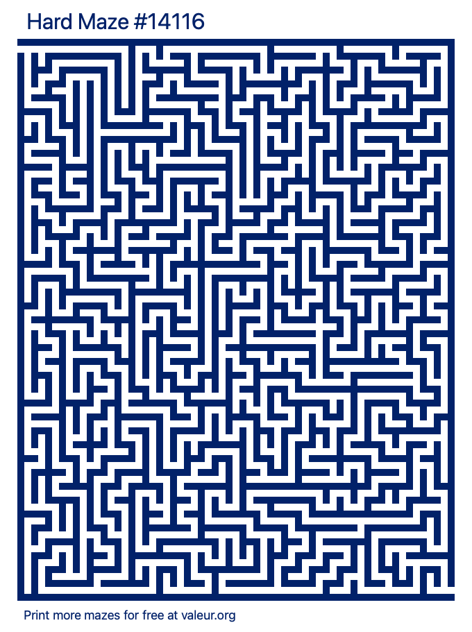 Free Printable Hard Maze number 14116
