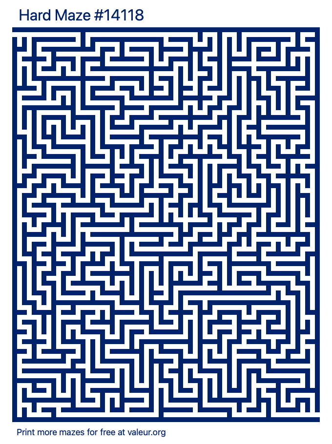 Free Printable Hard Maze number 14118