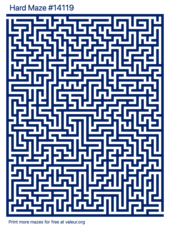 Free Printable Hard Maze number 14119