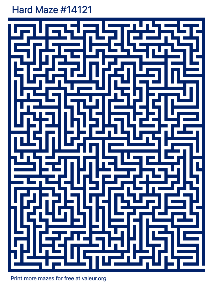 Free Printable Hard Maze number 14121