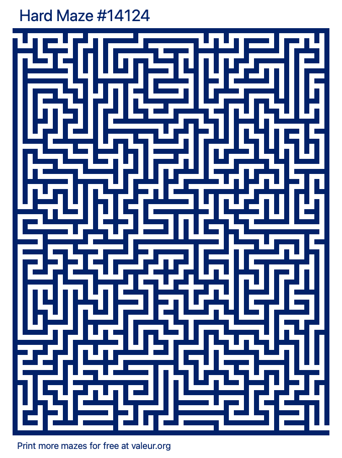 Free Printable Hard Maze number 14124