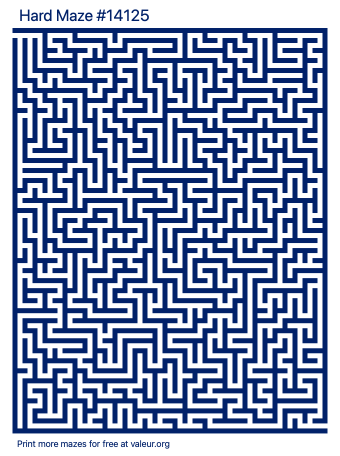 Free Printable Hard Maze number 14125