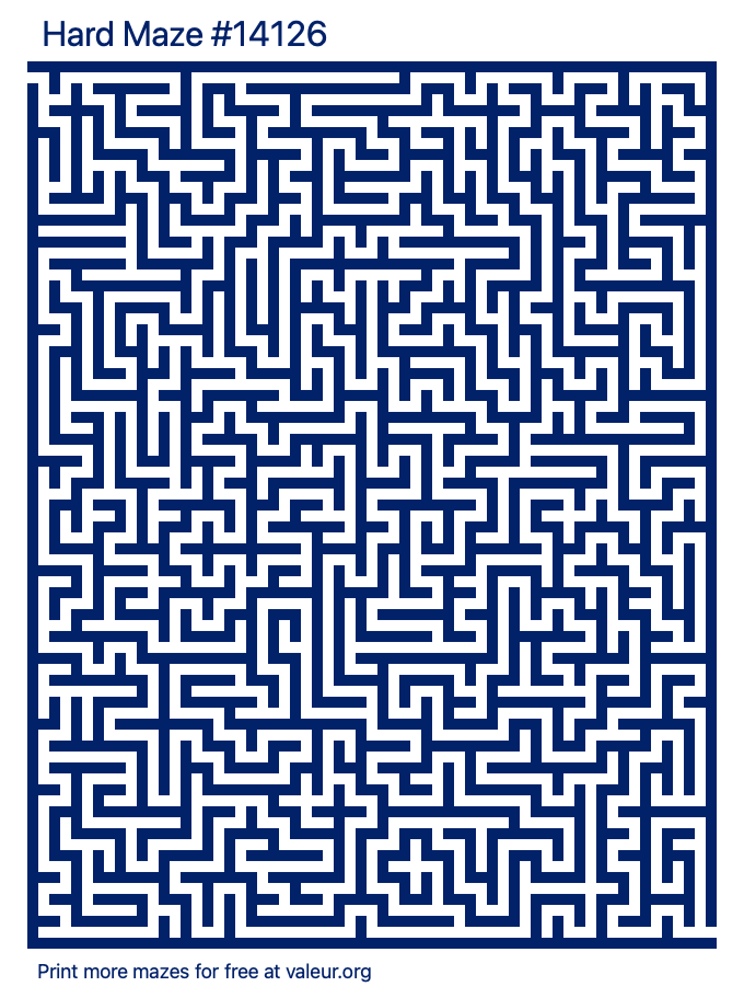 Free Printable Hard Maze number 14126