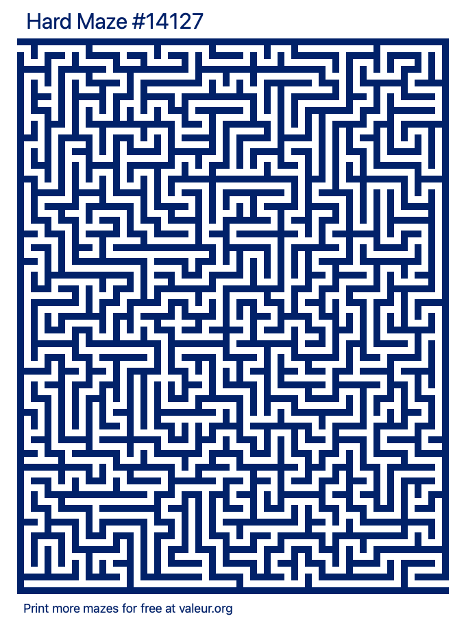 Free Printable Hard Maze number 14127