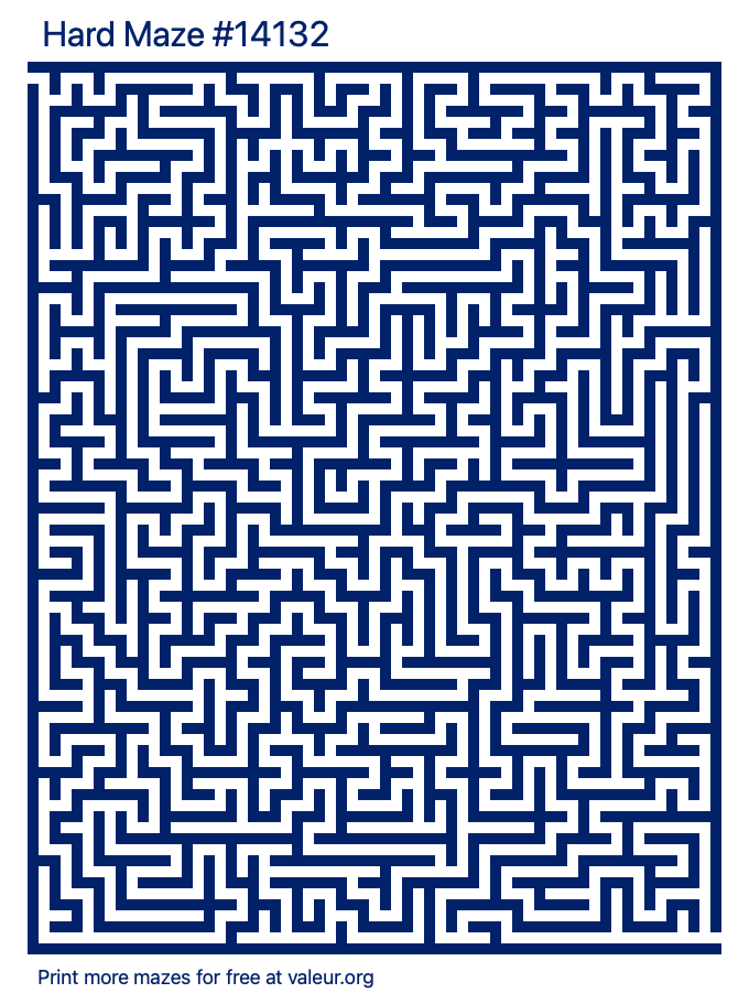 Free Printable Hard Maze with the Answer #14132