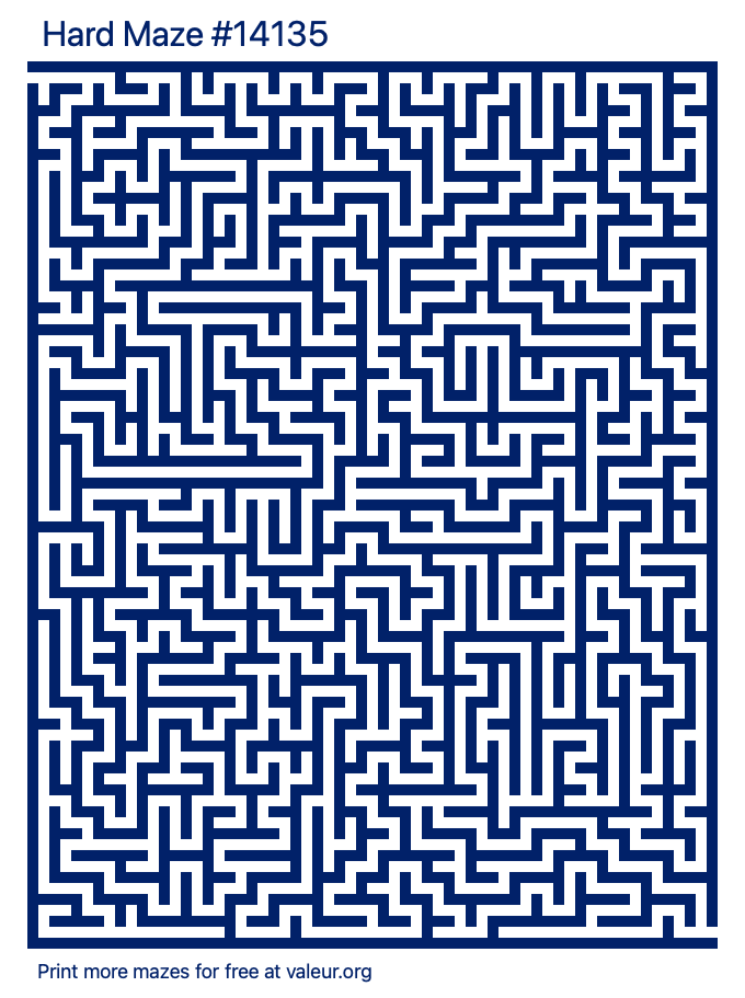 Free Printable Hard Maze number 14135