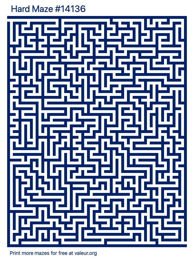 Free Printable Hard Maze number 14136