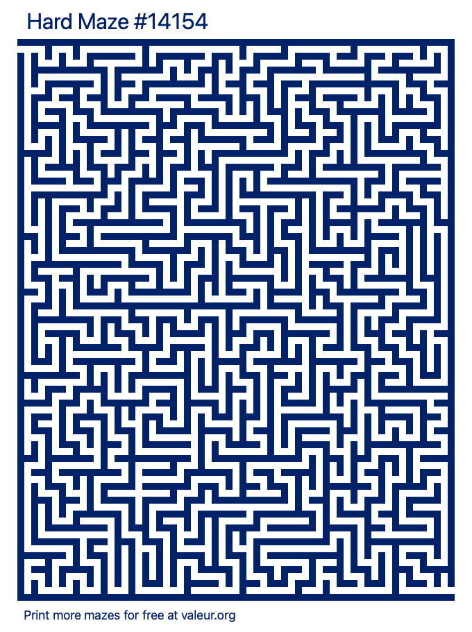 Free Printable Hard Maze number 14154