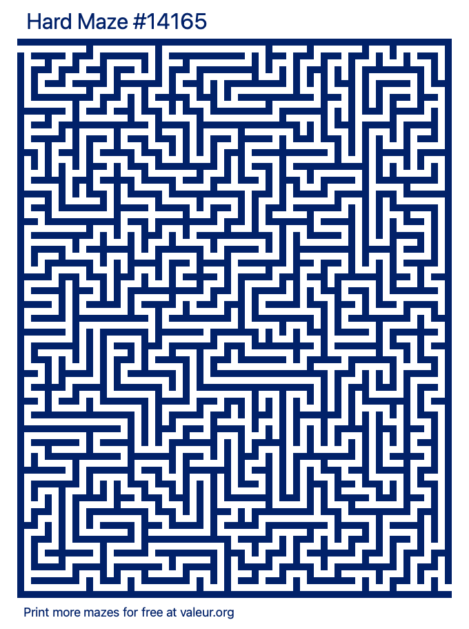 Free Printable Hard Maze number 14165