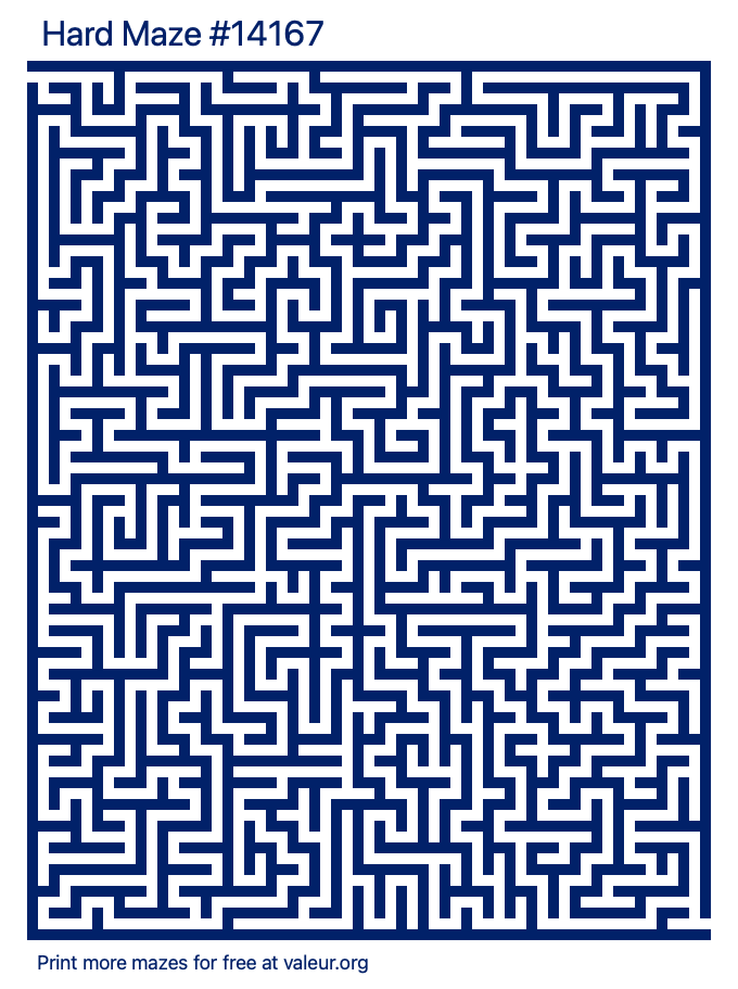 Free Printable Hard Maze number 14167