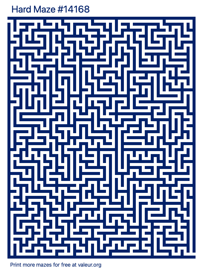 Free Printable Hard Maze number 14168