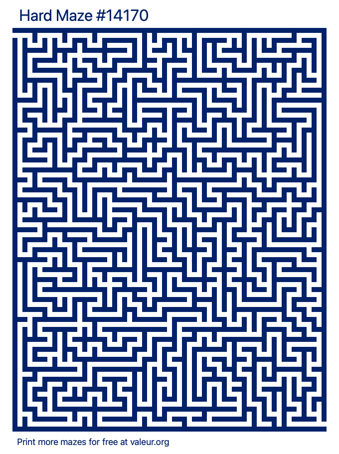 Free Printable Hard Maze with the Answer #14170