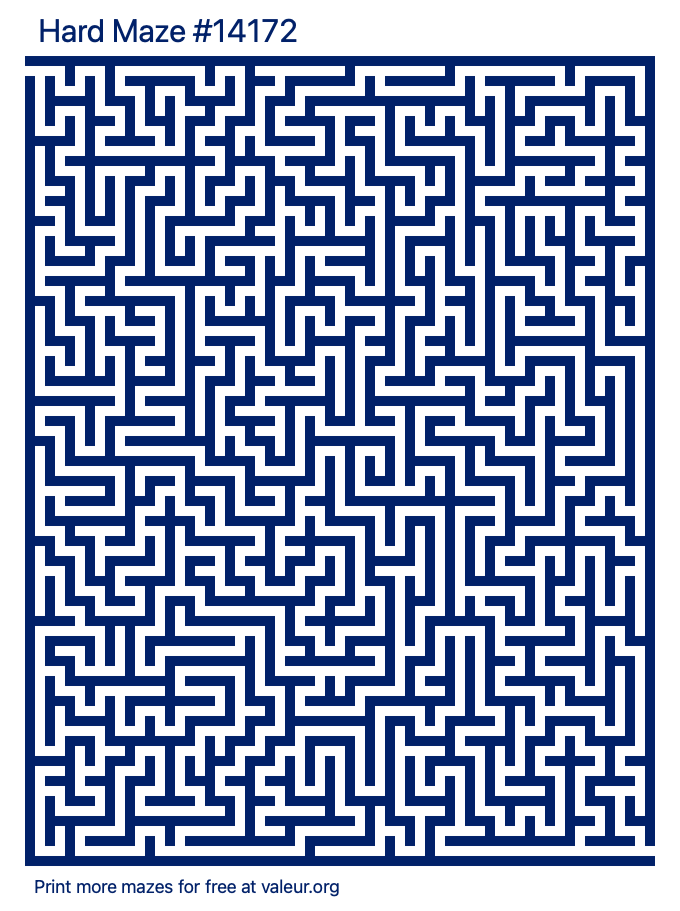 Free Printable Hard Maze number 14172