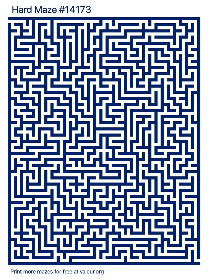 Free Printable Hard Maze number 14173