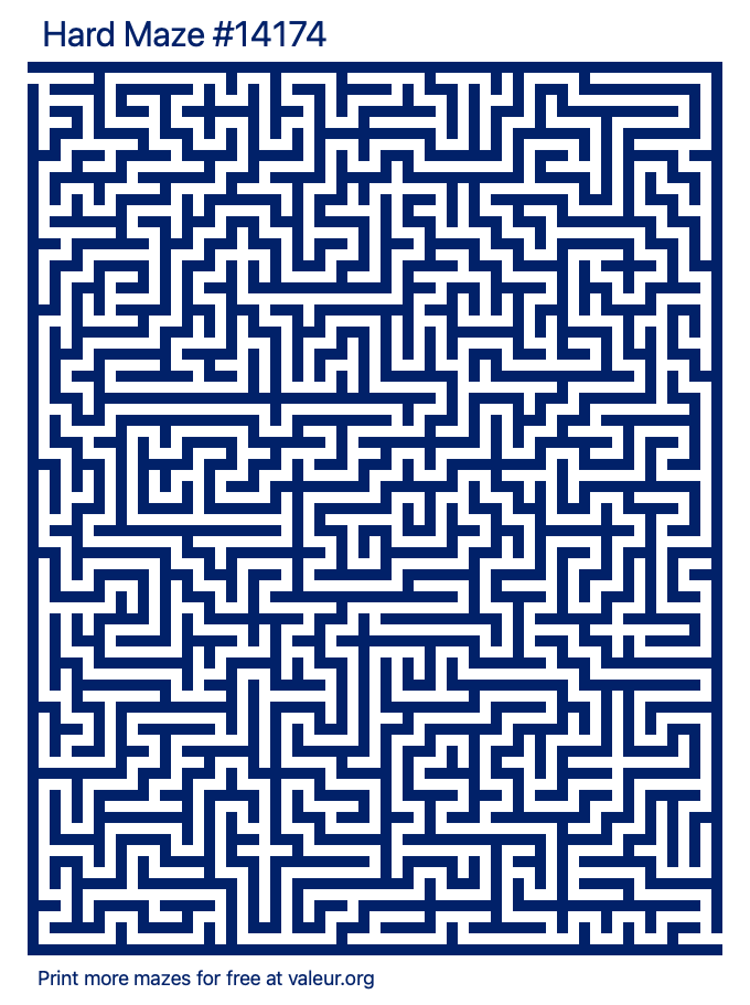 Free Printable Hard Maze number 14174