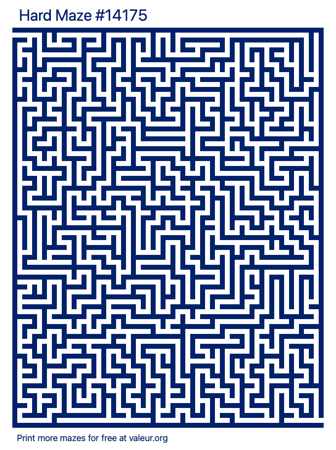 Free Printable Hard Maze number 14175