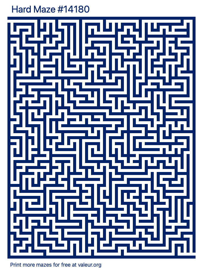 Free Printable Hard Maze number 14180