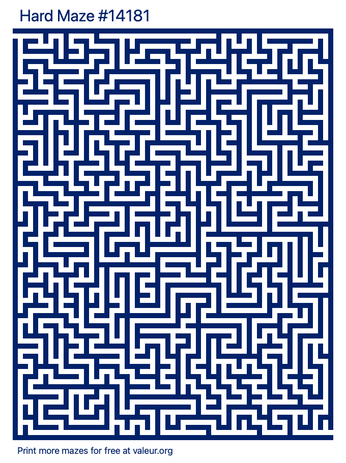 Free Printable Hard Maze number 14181