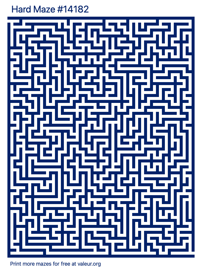 Free Printable Hard Maze number 14182