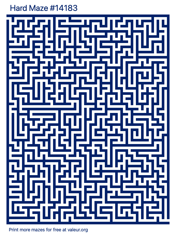 Free Printable Hard Maze number 14183