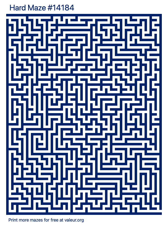 Free Printable Hard Maze number 14184