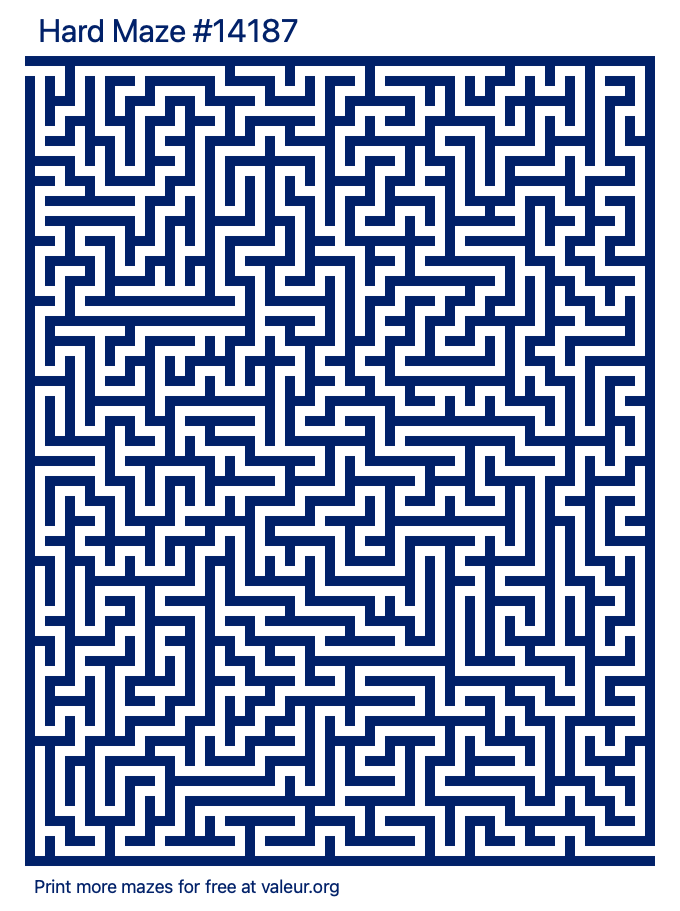 Free Printable Hard Maze number 14187