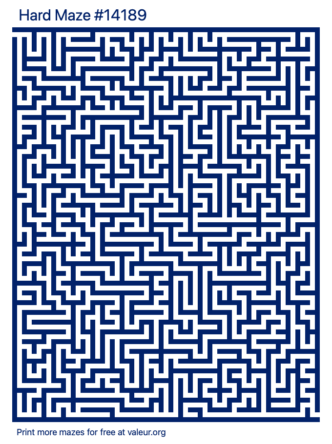 Free Printable Hard Maze number 14189
