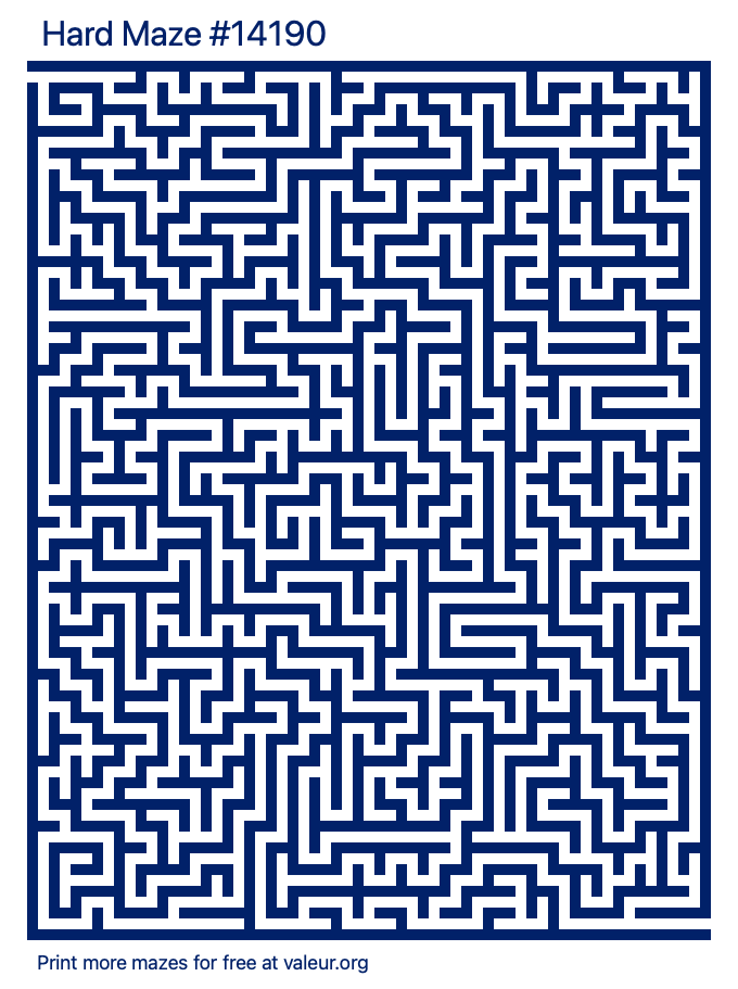 Free Printable Hard Maze number 14190