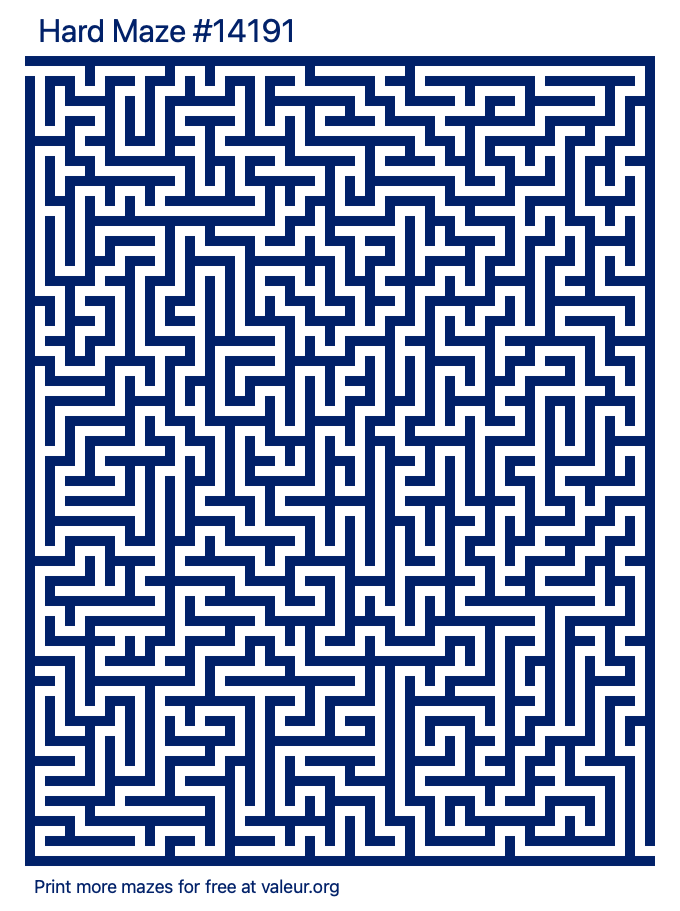 Free Printable Hard Maze number 14191