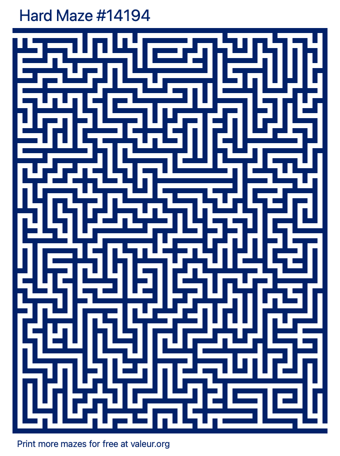 Free Printable Hard Maze number 14194