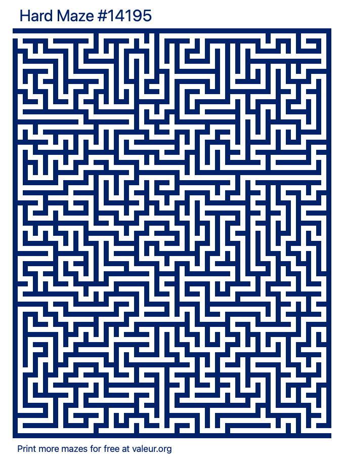Free Printable Hard Maze number 14195