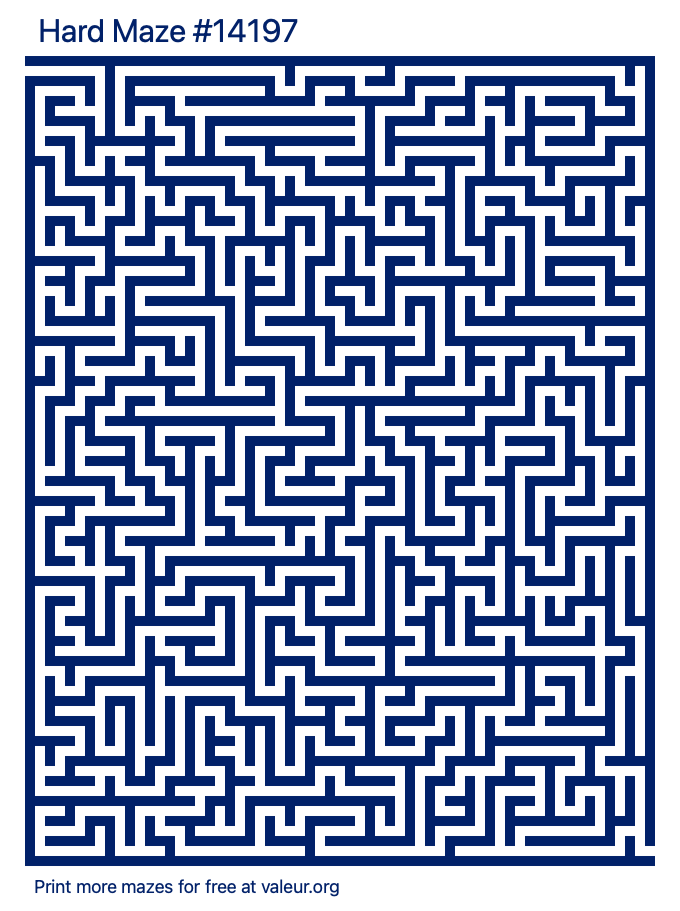 Free Printable Hard Maze number 14197