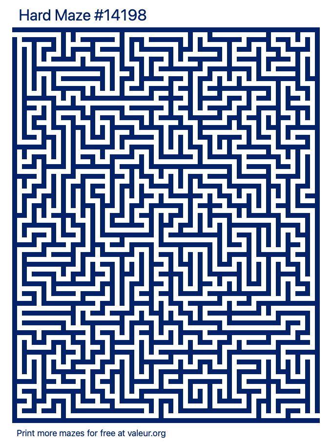 Free Printable Hard Maze number 14198