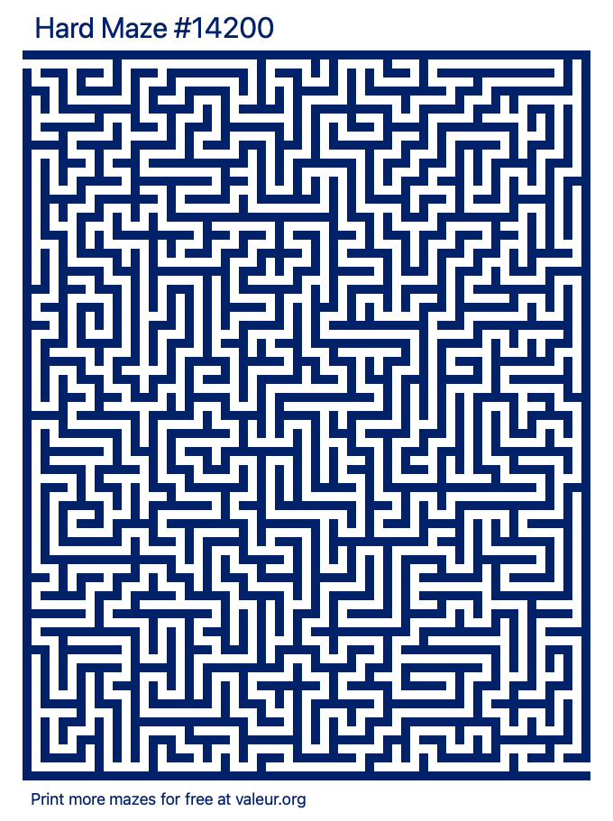 Free Printable Hard Maze number 14200