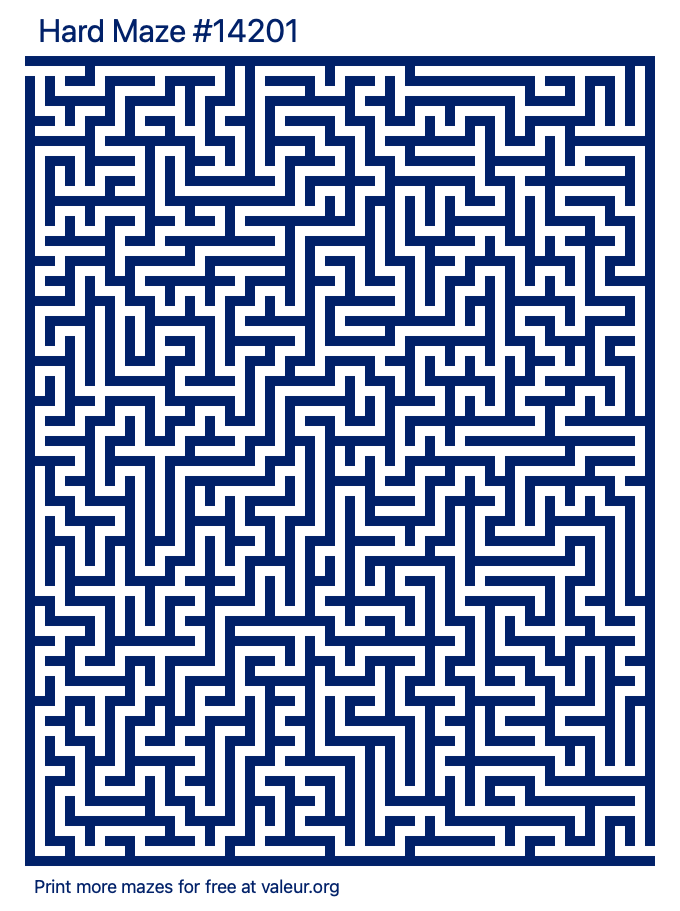 Free Printable Hard Maze number 14201