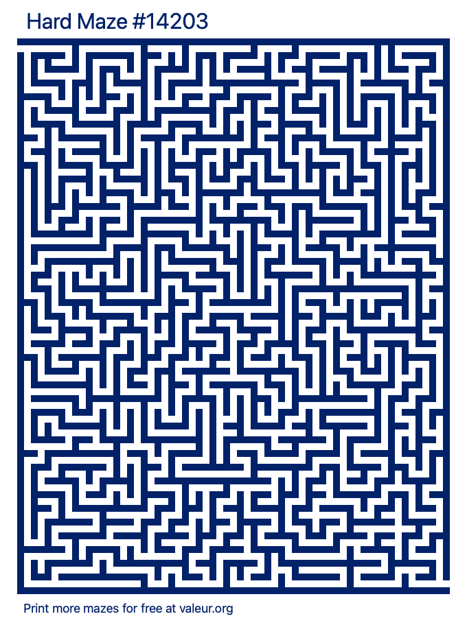 Free Printable Hard Maze number 14203