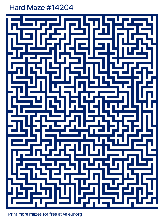 Free Printable Hard Maze number 14204
