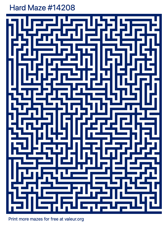 Free Printable Hard Maze number 14208