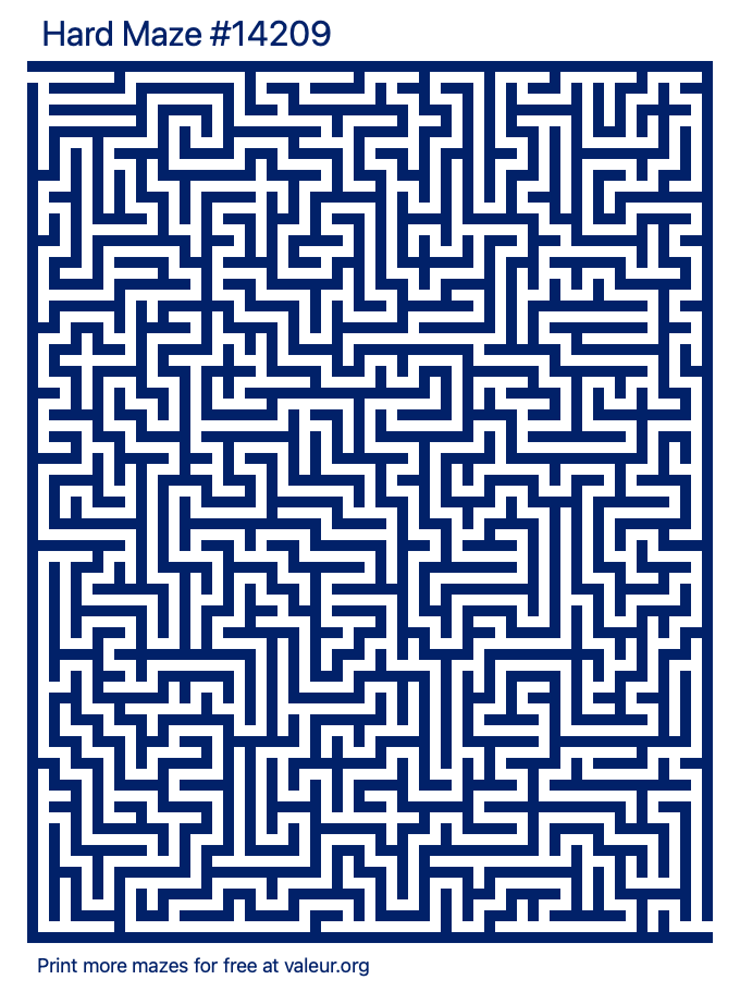 Free Printable Hard Maze number 14209