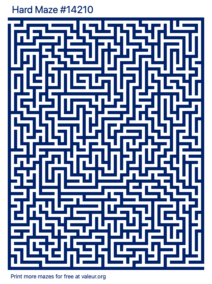 Free Printable Hard Maze number 14210