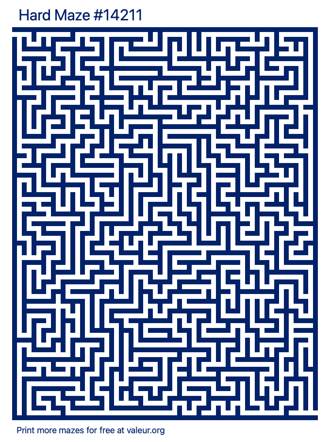 Free Printable Hard Maze number 14211