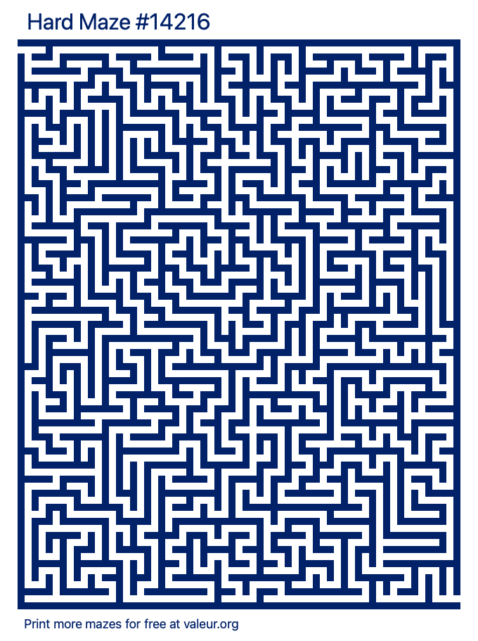 Free Printable Hard Maze number 14216