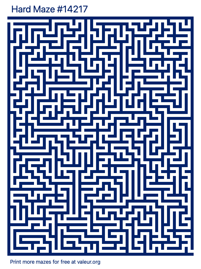 Free Printable Hard Maze number 14217