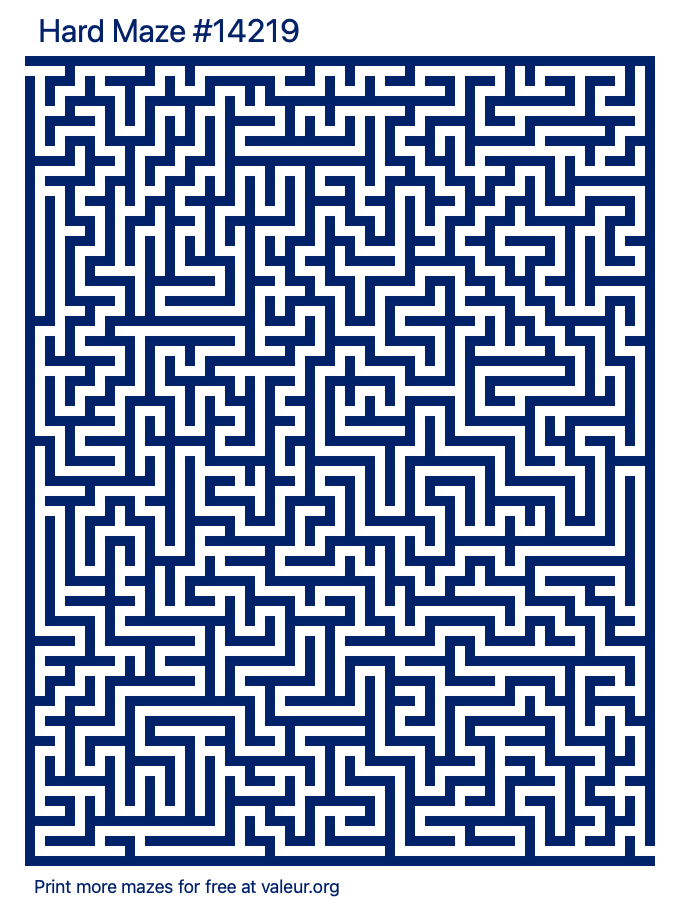Free Printable Hard Maze number 14219