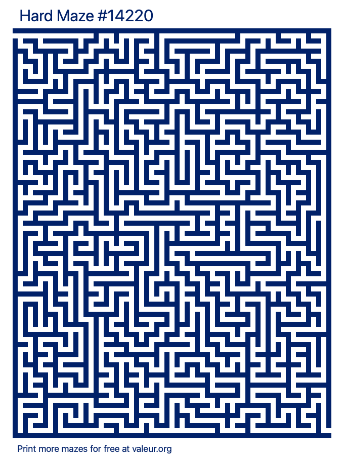 Free Printable Hard Maze number 14220