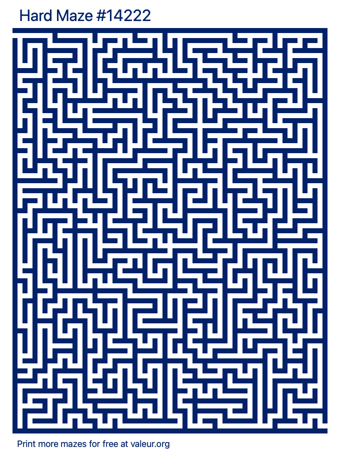 Free Printable Hard Maze number 14222