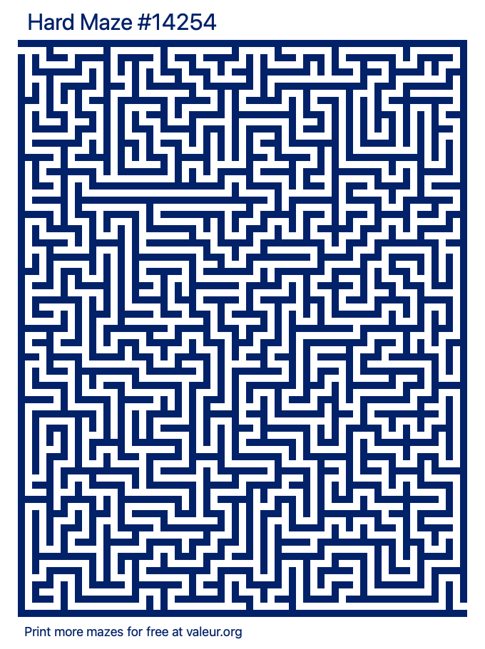 Free Printable Hard Maze number 14254