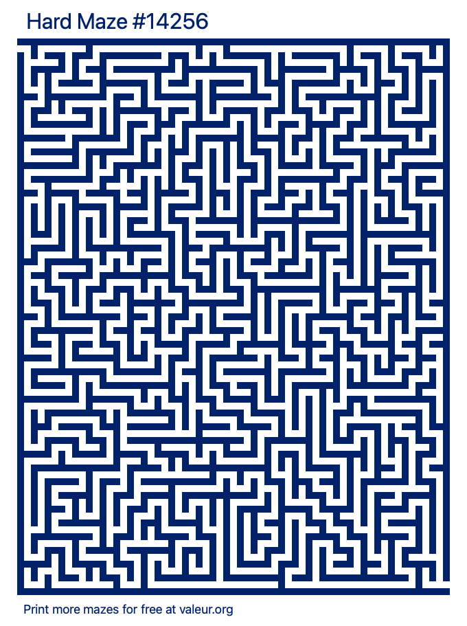 Free Printable Hard Maze number 14256
